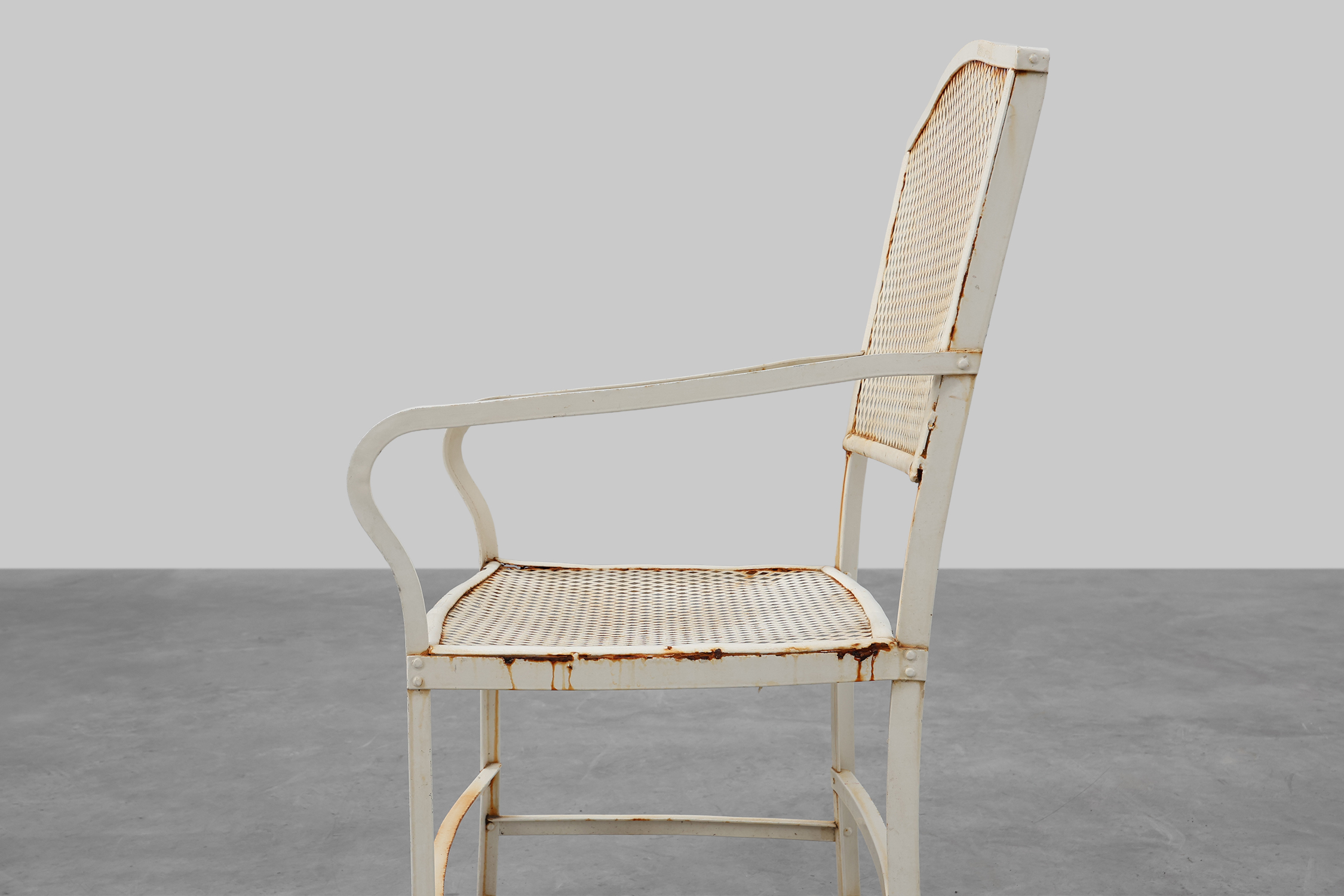 Set of 4 iron garden chairs by Gustave Serrurier-Bovy for Serrurier et Cie, 1903thumbnail